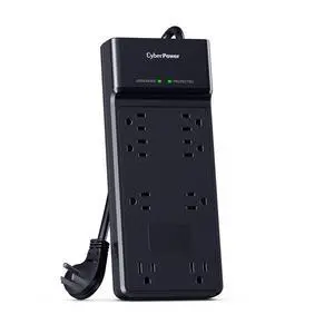 CSB806R1 Essential Surge Protector | 4800J, 125V, 15A, 8 Outlets, 6 Foot Power Cord, Black, ETL Listed CSB806R1 Essential Surge Protector | 4800J, 125V, 15A, 8 Outlets, 6 Foot Power Cord, Black, ETL Listed