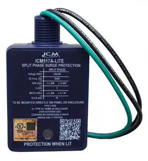 ICM517A-Lite HVAC Surge Protector, 60kA, NEMA 4X, ICM 517 Lite, UL | ICM517A-Lite Surge Protector TPMOV tech, 60kA/612J rating, NEMA 4X enclosure, UL listed, AG3000 replacement, 120/240V ICM517A-Lite HVAC Surge Protector, 60kA, NEMA 4X, ICM 517 Lite, UL | ICM517A-Lite Surge Protector TPMOV tech, 60kA/612J rating, NEMA 4X enclosure, UL listed, AG3000 replacement, 120/240V