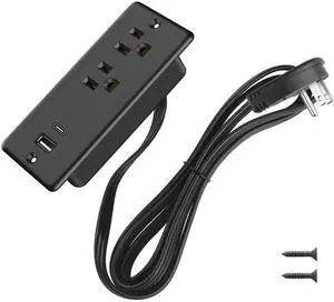 Furniture Recessed Power Strip, 20W USB C Ports, Black, 6FT | Hidden Charger Station, Flush Mount, 45°Flat Plug, Plug Extender, Conference Socket, for Desk, Bedside, ETL Listed Furniture Recessed Power Strip, 20W USB C Ports, Black, 6FT | Hidden Charger Station, Flush Mount, 45°Flat Plug, Plug Extender, Conference Socket, for Desk, Bedside, ETL Listed