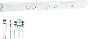 24 in Under Cabinet Power Strip Hardwired, 20 Amp | 2 Standard TR Outlets with USB-A & USB-C, Modular Extension System (No Cutting), Aluminum Housing, 125V 20A, ETL Listed 24 in Under Cabinet Power Strip Hardwired, 20 Amp | 2 Standard TR Outlets with USB-A & USB-C, Modular Extension System (No Cutting), Aluminum Housing, 125V 20A, ETL Listed