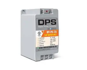DPS Digital Phase Converter 7.5HP, My-PS-7.5, Single to 3 Phase, 23A 220V | For 5HP(3.7kW) 15A Motor, Input/Output 200-240V, UL-Listed, 1 DPS per 1 Motor Only, Easy Set Up, Digital Phase Shifter DPS Digital Phase Converter 7.5HP, My-PS-7.5, Single to 3 Phase, 23A 220V | For 5HP(3.7kW) 15A Motor, Input/Output 200-240V, UL-Listed, 1 DPS per 1 Motor Only, Easy Set Up, Digital Phase Shifter