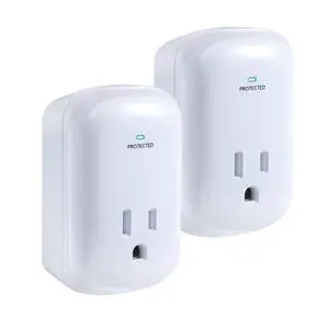 Single Surge Protector Plug, ETL Listed Grounded Outlet Wall Tap Adapter | with Indicator Light,1-Outlet,2200 Joules/15A/1875W, White, 2Pack, LA-9A-10, Ideal For Protecting Electronic Single Surge Protector Plug, ETL Listed Grounded Outlet Wall Tap Adapter | with Indicator Light,1-Outlet,2200 Joules/15A/1875W, White, 2Pack, LA-9A-10, Ideal For Protecting Electronic