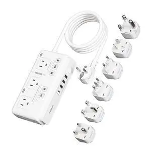 Voltage Converter US to Europe 220 to 110, Universal Travel Adapter | 6 FT, 4 USB Ports (1 USB C), 3 AC and EU UK AU IT IN ZA Plug Power Adapter, Step Down Transformer Voltage Converter US to Europe 220 to 110, Universal Travel Adapter | 6 FT, 4 USB Ports (1 USB C), 3 AC and EU UK AU IT IN ZA Plug Power Adapter, Step Down Transformer
