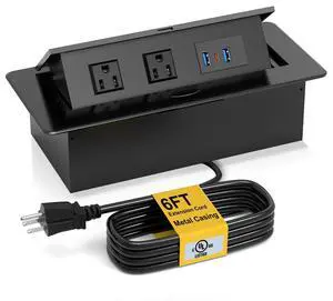 UL Listed Recessed Power Strip, Pop Up Power Cover Box Desktop Socket with PD 20W USB C Charging Ports, Stainless Steel Receptacle Outlet for Conference Room Countertop (Black-USB C) UL Listed Recessed Power Strip, Pop Up Power Cover Box Desktop Socket with PD 20W USB C Charging Ports, Stainless Steel Receptacle Outlet for Conference Room Countertop (Black-USB C)