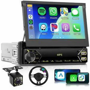 Single Din Flip Out Radio with Wireless/Wired Carplay Android Auto, 7" IPS Touchscreen Stereo Single Din Flip Out Radio with YouTube BT Mirror Link FM USB/AUX/Type-C Ports SWC Backup Camera Single Din Flip Out Radio with Wireless/Wired Carplay Android Auto, 7" IPS Touchscreen Stereo Single Din Flip Out Radio with YouTube BT Mirror Link FM USB/AUX/Type-C Ports SWC Backup Camera