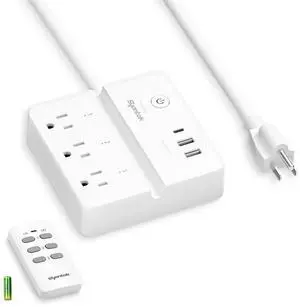 Remote Control Power Strip with 3 RF Controlled Outlets Surge Protector Power Strip with 3 USB Ports, Phone Holder, 15A/1875W 4ft Cord Remote Control Outlet Plug for Home Office Remote Control Power Strip with 3 RF Controlled Outlets Surge Protector Power Strip with 3 USB Ports, Phone Holder, 15A/1875W 4ft Cord Remote Control Outlet Plug for Home Office