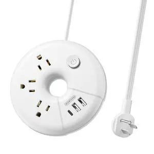 Travel Power Strip with USB Ports, Cruise Approved Power Strip with 3 Outlet 3 USB(1 USB C), 5 ft Extension Cord, Compact for Indoor Home Office Dorm Room Cruise Essentials, White Travel Power Strip with USB Ports, Cruise Approved Power Strip with 3 Outlet 3 USB(1 USB C), 5 ft Extension Cord, Compact for Indoor Home Office Dorm Room Cruise Essentials, White