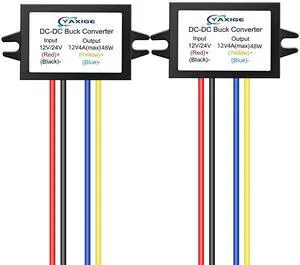 DC 24V to 12V 4A (max) 48W Step-Down Converter - Waterproof DC Buck Regulator Module (2 pcs) DC 24V to 12V 4A (max) 48W Step-Down Converter - Waterproof DC Buck Regulator Module (2 pcs)