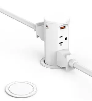 20A Pop Up Outlet for Countertop,Recessed Power Strip 2.5-Inch Hole,Tamper Resistant Receptacle,20W USB C,4 Outlets,Space Saver for Kitchen,Office Desk,12 AWG Extension Cord,ETL Listed (White) 20A Pop Up Outlet for Countertop,Recessed Power Strip 2.5-Inch Hole,Tamper Resistant Receptacle,20W USB C,4 Outlets,Space Saver for Kitchen,Office Desk,12 AWG Extension Cord,ETL Listed (White)