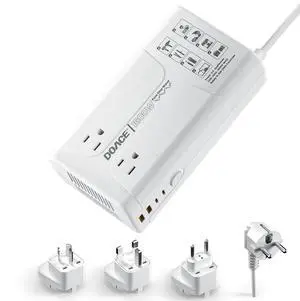 1600W Pure Sine Wave Voltage Converter US to Europe for Hair Dryer Straightener Curling Iron-220V to 110V Converter for European Travel, 6 in1 Power Converter Adapter Combo with UK/AU/EU Plug Adapters 1600W Pure Sine Wave Voltage Converter US to Europe for Hair Dryer Straightener Curling Iron-220V to 110V Converter for European Travel, 6 in1 Power Converter Adapter Combo with UK/AU/EU Plug Adapters
