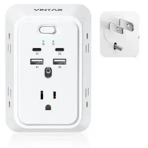 2 Prong to 3 Prong Outlet Adapter, 2 Prong Outlet Extender with 5 AC | 5 Outlets, 4 USB(2 USB C), Widely Spaced Extender, Polarized Plug, 1800J Surge Protector, Mountable Wall Tap for Older House 2 Prong to 3 Prong Outlet Adapter, 2 Prong Outlet Extender with 5 AC | 5 Outlets, 4 USB(2 USB C), Widely Spaced Extender, Polarized Plug, 1800J Surge Protector, Mountable Wall Tap for Older House