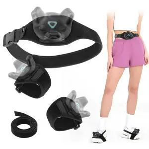 VR Tracker Straps for HTC Vive, 1 Belt 2 Wrist 1 Ankle Straps | Upgraded Adjustable Material for Stable Full-Body VR Tracking, Compatible with Vive Tracker & 3.0 VR Tracker Straps for HTC Vive, 1 Belt 2 Wrist 1 Ankle Straps | Upgraded Adjustable Material for Stable Full-Body VR Tracking, Compatible with Vive Tracker & 3.0