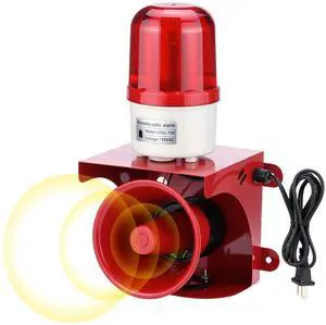 Industrial Siren Alarm Strobe Light, AC110V-120V, 120dB Emergency Strobe Security Alarm for Warehouse, Factory, School (No Switch, Always On) Industrial Siren Alarm Strobe Light, AC110V-120V, 120dB Emergency Strobe Security Alarm for Warehouse, Factory, School (No Switch, Always On)