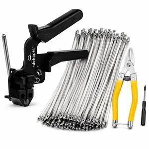 Cable Tie Gun Kit 150 PCS Stainless Steel Cable Ties Heavy Duty Cable Tie Gun Kit 150 PCS Stainless Steel Cable Ties Heavy Duty