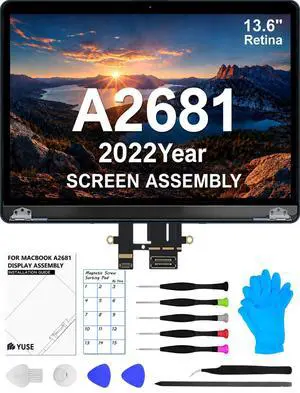 A2681 Replacement Screen 13.6" for MacBook Air M2 2022 Full LCD(Starlight) | Model: EMC 4074, 13.6 inch2560x1664Full Display Assembly, Fix Kit, Installation Guide A2681 Replacement Screen 13.6" for MacBook Air M2 2022 Full LCD(Starlight) | Model: EMC 4074, 13.6 inch2560x1664Full Display Assembly, Fix Kit, Installation Guide