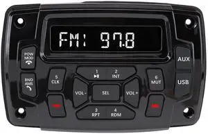 Marine Stereo Audio Radio Bluetooth Car Stereo Receivers Waterproof Player MP3 Boat Media with AM/FM Music Radio USB Input for Golf Cart Motorcycle UTV Head Unit Sound System Marine Stereo Audio Radio Bluetooth Car Stereo Receivers Waterproof Player MP3 Boat Media with AM/FM Music Radio USB Input for Golf Cart Motorcycle UTV Head Unit Sound System