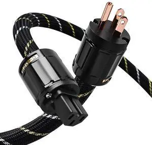 3.28ft Audiophile HiFi Power Cable-7 AWG,4N Oxygen-Free Copper Cores,Power Audio Cable,with Nylon Braid,3 Prong Power Cord,NEMA 5-15P to C13 Power Cord(3.28ft/1m) 3.28ft Audiophile HiFi Power Cable-7 AWG,4N Oxygen-Free Copper Cores,Power Audio Cable,with Nylon Braid,3 Prong Power Cord,NEMA 5-15P to C13 Power Cord(3.28ft/1m)