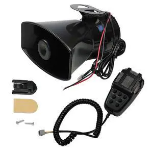 Car Siren Horn 7 Tone Sound Siren Police Mic PA Speaker Car System Emergency with Microphone Amplifier-100W Emergency Sound Electric Horn-12V Car Siren Horn 7 Tone Sound Siren Police Mic PA Speaker Car System Emergency with Microphone Amplifier-100W Emergency Sound Electric Horn-12V