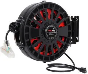 Retractable Extension Cord Reel, 45 FT, Heavy Duty 12AWG/3C SJTOW Power Cord, with Lighted Triple Tap Outlet, 15 Amp, Swivel Bracket for Ceiling or Wall Mount,UL Listed Retractable Extension Cord Reel, 45 FT, Heavy Duty 12AWG/3C SJTOW Power Cord, with Lighted Triple Tap Outlet, 15 Amp, Swivel Bracket for Ceiling or Wall Mount,UL Listed
