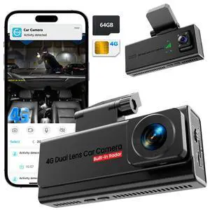 4G LTE Dash Cam with SIM Card, Remote Live View & 24/7 Parking Monitor | Car Security Camera with AI Motion Alerts, 2-Way Talk, G-Sensor, SD/Cloud, Theft & Vandalism Protection for Fleet & Family 4G LTE Dash Cam with SIM Card, Remote Live View & 24/7 Parking Monitor | Car Security Camera with AI Motion Alerts, 2-Way Talk, G-Sensor, SD/Cloud, Theft & Vandalism Protection for Fleet & Family