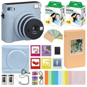 Instax Square SQ1 Instant Camera Glacier Blue with Carrying Case + Fuji Instax Film Value Pack (40 Sheets) Accessories Bundle, Photo Album, Assorted Frames + More Instax Square SQ1 Instant Camera Glacier Blue with Carrying Case + Fuji Instax Film Value Pack (40 Sheets) Accessories Bundle, Photo Album, Assorted Frames + More