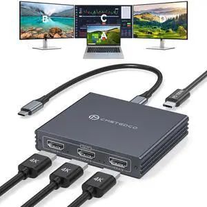 USB C to 3 HDMI Adapter 4K60Hz HDMI Splitter Extended Display 3 Monitors MST HUB USBC Splitter 1 in 3 Out with 100W PD Charging, Compatible with Laptop,PC,USB-C Graphics Card USB C to 3 HDMI Adapter 4K60Hz HDMI Splitter Extended Display 3 Monitors MST HUB USBC Splitter 1 in 3 Out with 100W PD Charging, Compatible with Laptop,PC,USB-C Graphics Card