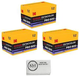 Ektacolor Pro 800 Color Negative Film | 35mm Roll Film (36 Exposures) 3 Rolls + Cloth Ektacolor Pro 800 Color Negative Film | 35mm Roll Film (36 Exposures) 3 Rolls + Cloth