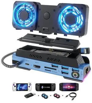 YCE 14-in-1 Steam Deck Dock for Switch, ROG Ally, Legion Go | Adjustable-speed dual fans and M.2 NVMe slot. 4K60, LAN, USB-A, PD, SD/TF. For OLED, Ally X, Switch 2, Go S YCE 14-in-1 Steam Deck Dock for Switch, ROG Ally, Legion Go | Adjustable-speed dual fans and M.2 NVMe slot. 4K60, LAN, USB-A, PD, SD/TF. For OLED, Ally X, Switch 2, Go S