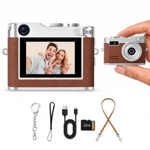 Mini Keychain Camera, Unique Gifts | 1080P video, retro, 32GB card, 0.96" screen, webcam, photo/audio, for birthday, teens, her, him Mini Keychain Camera, Unique Gifts | 1080P video, retro, 32GB card, 0.96" screen, webcam, photo/audio, for birthday, teens, her, him