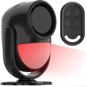 125dB Loud Motion Sensor Alarm with 328ft Remote Control (40ft PIR Detector, 3*AA Batteries), Indoor Wireless Infrared Security Motion Detector with Siren for Home/Shed/Garage/Van (Black) 125dB Loud Motion Sensor Alarm with 328ft Remote Control (40ft PIR Detector, 3*AA Batteries), Indoor Wireless Infrared Security Motion Detector with Siren for Home/Shed/Garage/Van (Black)