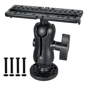 Fish Finder Mount Base, Universal 360° Rotation Ball-Mount Fish Finder Bracket, Nylon & Stainless Steel Electronic Holder for Marine Boat Kayak Pontoon Canoe Helix Garmin, 4*Srews, 4*Nuts Fish Finder Mount Base, Universal 360° Rotation Ball-Mount Fish Finder Bracket, Nylon & Stainless Steel Electronic Holder for Marine Boat Kayak Pontoon Canoe Helix Garmin, 4*Srews, 4*Nuts