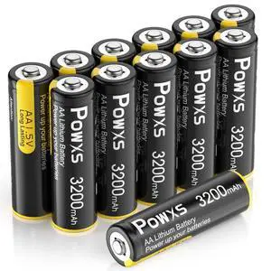 AA Lithium Batteries, 12 Pack 1.5V Lithium Iron AA Batteries 3200mAh Super Capacity for Blink Camera, Video Doorbell, Flashlight, Toys, Remote Control Non-Rechargeable | Poised 1.5V, Lasting,Non-Re AA Lithium Batteries, 12 Pack 1.5V Lithium Iron AA Batteries 3200mAh Super Capacity for Blink Camera, Video Doorbell, Flashlight, Toys, Remote Control Non-Rechargeable | Poised 1.5V, Lasting,Non-Re