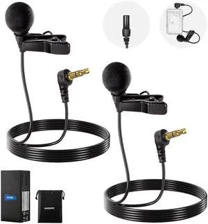 LM8 ø4mm Mini Lavalier Microphone (2 Pack), Clip On Wired Condenser | Lapel Lav Mic Set, with 5ft/1.5m 3.5mm TRS Connector, Compatible with DJI Mic 2 Rode Wireless Go II CM28 CM31, and Camera LM8 ø4mm Mini Lavalier Microphone (2 Pack), Clip On Wired Condenser | Lapel Lav Mic Set, with 5ft/1.5m 3.5mm TRS Connector, Compatible with DJI Mic 2 Rode Wireless Go II CM28 CM31, and Camera