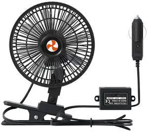 12 V Oscillating Fan, 8" Portable Fan Wide-Bound Cooling Ventilation | Cigarette lighter power and clip-on mount support adjustable cooling for dashboards, seats, RVs, trucks and cars 12 V Oscillating Fan, 8" Portable Fan Wide-Bound Cooling Ventilation | Cigarette lighter power and clip-on mount support adjustable cooling for dashboards, seats, RVs, trucks and cars