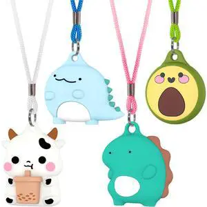 Air tag. Holder Kids Necklace with Adjustable Length | Cute Cartoon Airtags 4 Pack Holder Soft Silicone Skin-Friendly Apple Airtags Case for Kids with Key Ring, Screen Protector Air tag. Holder Kids Necklace with Adjustable Length | Cute Cartoon Airtags 4 Pack Holder Soft Silicone Skin-Friendly Apple Airtags Case for Kids with Key Ring, Screen Protector