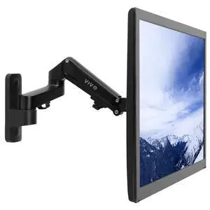 Black Single Monitor Wall Mount for 17 to 32 inch Screens, MOUNT-G100B | Premium Aluminum Monitor Mount, Pneumatic Adjustable Arm, Maximum VESA 100x100, Holds 15.4 lbs Black Single Monitor Wall Mount for 17 to 32 inch Screens, MOUNT-G100B | Premium Aluminum Monitor Mount, Pneumatic Adjustable Arm, Maximum VESA 100x100, Holds 15.4 lbs