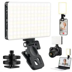 120 LED Selfie Light for iPhone, Portable Phone Light with Clip & Camera Tripod Adapter - 5000mAh Rechargeable, 3 Lighting Modes, CRI 97+ for Video Recording, TikTok, Tripod Mount Rings 120 LED Selfie Light for iPhone, Portable Phone Light with Clip & Camera Tripod Adapter - 5000mAh Rechargeable, 3 Lighting Modes, CRI 97+ for Video Recording, TikTok, Tripod Mount Rings