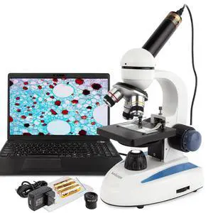 M158C-E Series 360-Degree Rotating Monocular Head Compound | 40X-1000X Magnification Range USB 2.0 Connectivity Compound Biological Microscope LED Ring Light M158C-E Series 360-Degree Rotating Monocular Head Compound | 40X-1000X Magnification Range USB 2.0 Connectivity Compound Biological Microscope LED Ring Light