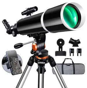Telescope 90mm Aperture 600mm FL Telescope for Adults High Powered | ED Glass, Metal AZ & Stainless Steel Tripod, Erecting Prism for Sky/Land, Phone Adapter, Portable Bag, Glossy Black Telescope 90mm Aperture 600mm FL Telescope for Adults High Powered | ED Glass, Metal AZ & Stainless Steel Tripod, Erecting Prism for Sky/Land, Phone Adapter, Portable Bag, Glossy Black