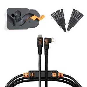 TetherGuard LeverLock Tripod Plate Camera Port Protection | TetherPro Optima 10G High-Speed USB-C 15ft (4.6m) | Straight to Right Angle | Non-Reflective Black Tethering Cable TetherGuard LeverLock Tripod Plate Camera Port Protection | TetherPro Optima 10G High-Speed USB-C 15ft (4.6m) | Straight to Right Angle | Non-Reflective Black Tethering Cable