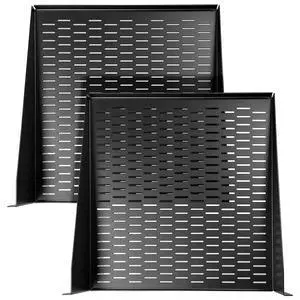 AxcessAbles 2U Vented Rack Shelf - 2 Pack | Rack Trays for 19 Inch Equipment Rack Cabinets | 18" Deep Rackmount Shelf with Lips | 50lb Capacity (2-Pack) AxcessAbles 2U Vented Rack Shelf - 2 Pack | Rack Trays for 19 Inch Equipment Rack Cabinets | 18" Deep Rackmount Shelf with Lips | 50lb Capacity (2-Pack)