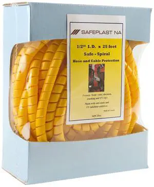 Caplugs SPPC Series Safeplast Pre-Cut Spiral Wrap, Hose & Cable Protector, Yellow HD-PE, 0.67" OD x 25' Pre-Cut Length, Hydraulic & Pneumatic Hoses (16PC25ye) Caplugs SPPC Series Safeplast Pre-Cut Spiral Wrap, Hose & Cable Protector, Yellow HD-PE, 0.67" OD x 25' Pre-Cut Length, Hydraulic & Pneumatic Hoses (16PC25ye)