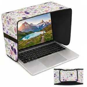 Laptop Sun Shade for 15-16 Inch Laptops, Foldable Computer Sun Visor and Glare Filter, Floral Pattern Lightweight Laptop Privacy Hood for Outdoor Work (White) Laptop Sun Shade for 15-16 Inch Laptops, Foldable Computer Sun Visor and Glare Filter, Floral Pattern Lightweight Laptop Privacy Hood for Outdoor Work (White)