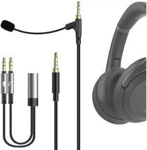 Boom Mic Headphones Cable Compatible with Sony WH-1000XM6 WH-1000XM5 WH-1000XM4 ULT Wear, 3.5mm Jack Nylon Braided Replacement Cord with Boom Microphone for Gaming & Meeting (5.6ft) Boom Mic Headphones Cable Compatible with Sony WH-1000XM6 WH-1000XM5 WH-1000XM4 ULT Wear, 3.5mm Jack Nylon Braided Replacement Cord with Boom Microphone for Gaming & Meeting (5.6ft)