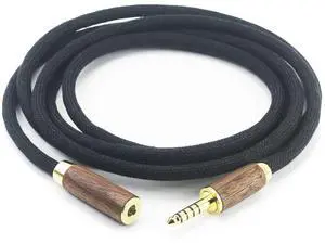 4.4mm Male to 4.4mm Female Balanced Headphone Audio Adapter Cable Extension Cord 6N OCC Copper Single Crystal Silver Plated Wire Walnut Wood Shell 1.5meters/4.9ft 4.4mm Male to 4.4mm Female Balanced Headphone Audio Adapter Cable Extension Cord 6N OCC Copper Single Crystal Silver Plated Wire Walnut Wood Shell 1.5meters/4.9ft