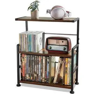 CD Storage Rack, 3-tier CD Holder for Coutertop | CD Organizer, DVD Storage Shelf, Holds Up to 70 Standard CD, Adjustable CDs Dividers, Media Storage for CD DVDs Games Books CD Storage Rack, 3-tier CD Holder for Coutertop | CD Organizer, DVD Storage Shelf, Holds Up to 70 Standard CD, Adjustable CDs Dividers, Media Storage for CD DVDs Games Books