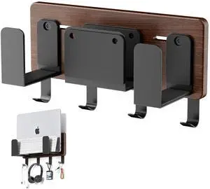 Universal Laptop Wall Mount Holder, Adjustable Metal Desk Organizer with Hooks | Ventilated Cooling & Anti-Scratch Pads | Compatible with 10-17.3 inch Laptop, Tablet, Keyboard, Router, Modem Universal Laptop Wall Mount Holder, Adjustable Metal Desk Organizer with Hooks | Ventilated Cooling & Anti-Scratch Pads | Compatible with 10-17.3 inch Laptop, Tablet, Keyboard, Router, Modem