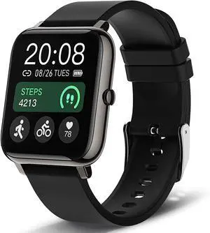 Smart Watch, Smartwatch with Blood Pressure, Blood Oxygen Monitor, Fitness Tracker with Heart Rate Monitor, Full Touch Fitness Watch for Android & iOS for Men Women (Black) Smart Watch, Smartwatch with Blood Pressure, Blood Oxygen Monitor, Fitness Tracker with Heart Rate Monitor, Full Touch Fitness Watch for Android & iOS for Men Women (Black)