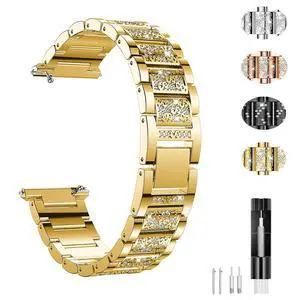 Jewelry Bling Bands Compatible with Fitbit Versa, Diamond Rhinestone Bracelet Metal Strap Replacement for Women (Gold) Jewelry Bling Bands Compatible with Fitbit Versa, Diamond Rhinestone Bracelet Metal Strap Replacement for Women (Gold)