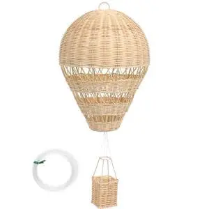 Natural Rattan Woven Hot Air Balloon Decor 13.38X9.84X2.36In Hanging Nursery Wall Art Kids Room Photo Prop Home Decorative Supply Natural Rattan Woven Hot Air Balloon Decor 13.38X9.84X2.36In Hanging Nursery Wall Art Kids Room Photo Prop Home Decorative Supply